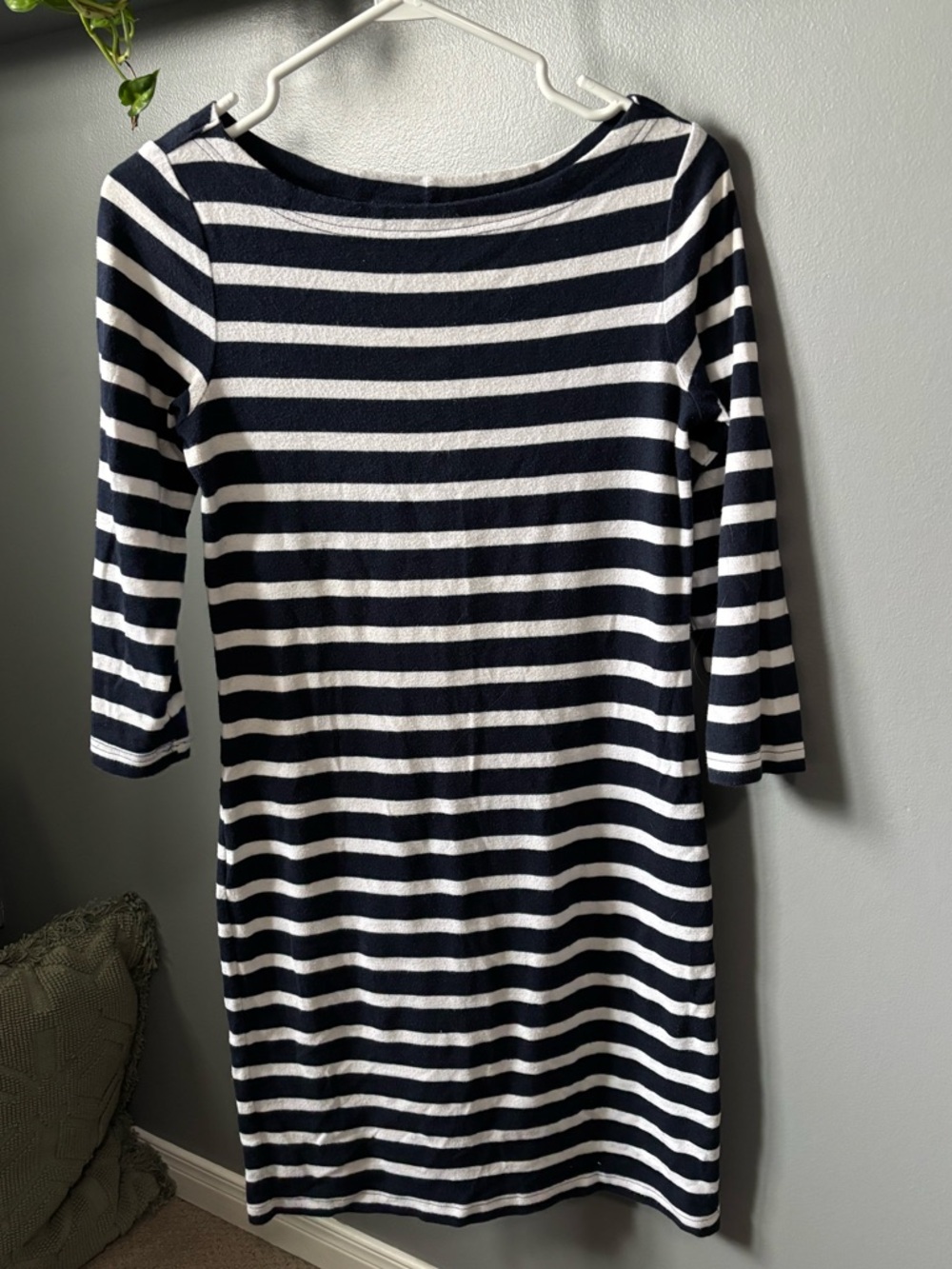 Striped Navy and White Boatneck Dress